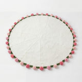 Handmade Knitted Flower Blanket Blush